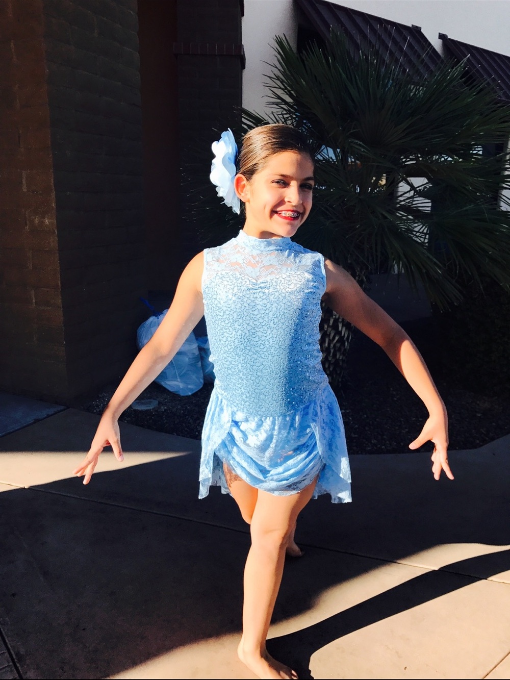Weissman Blue Sequin Lace Lyrical Dance Costume LC Contemporary Ice Princess